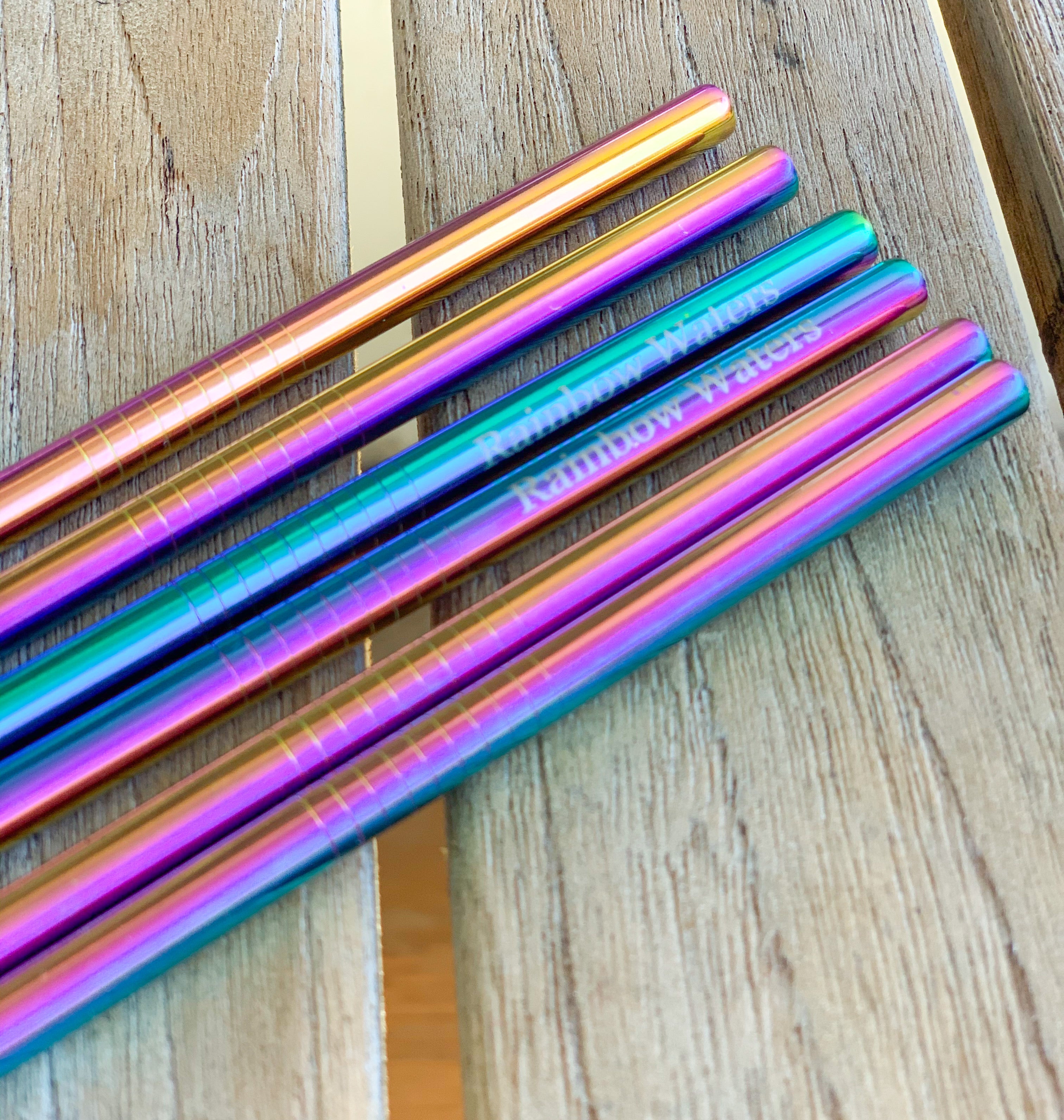Stainless Steel Reusable Straws, rainbow