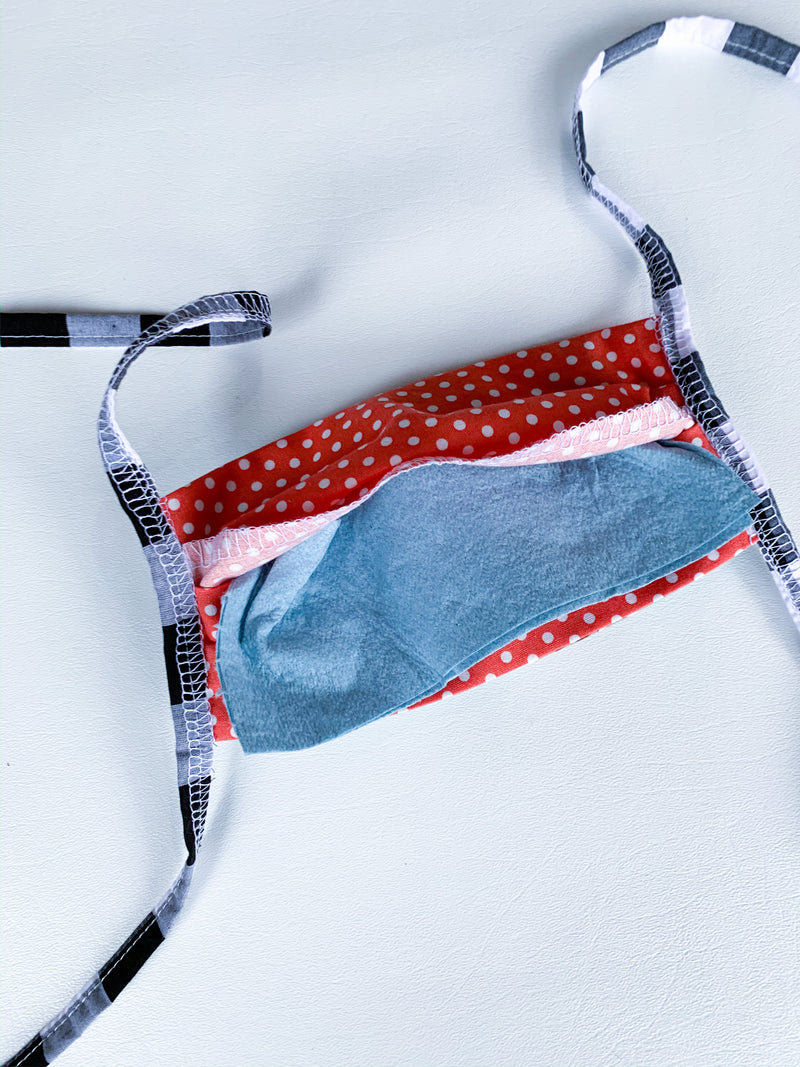 Large Face Mask, with ties or elastic