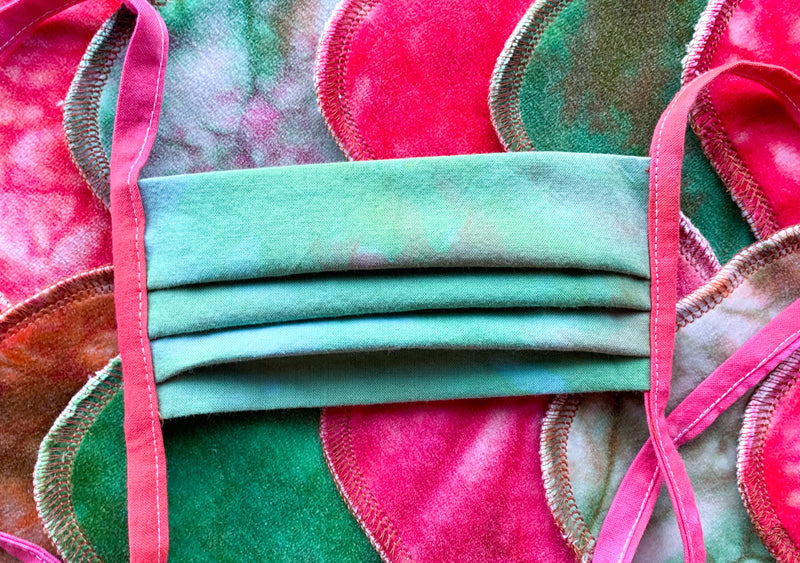 Premium, Organic cotton, Dragon Tie Dye, Petite/Teen Face Mask, with ties or elastic