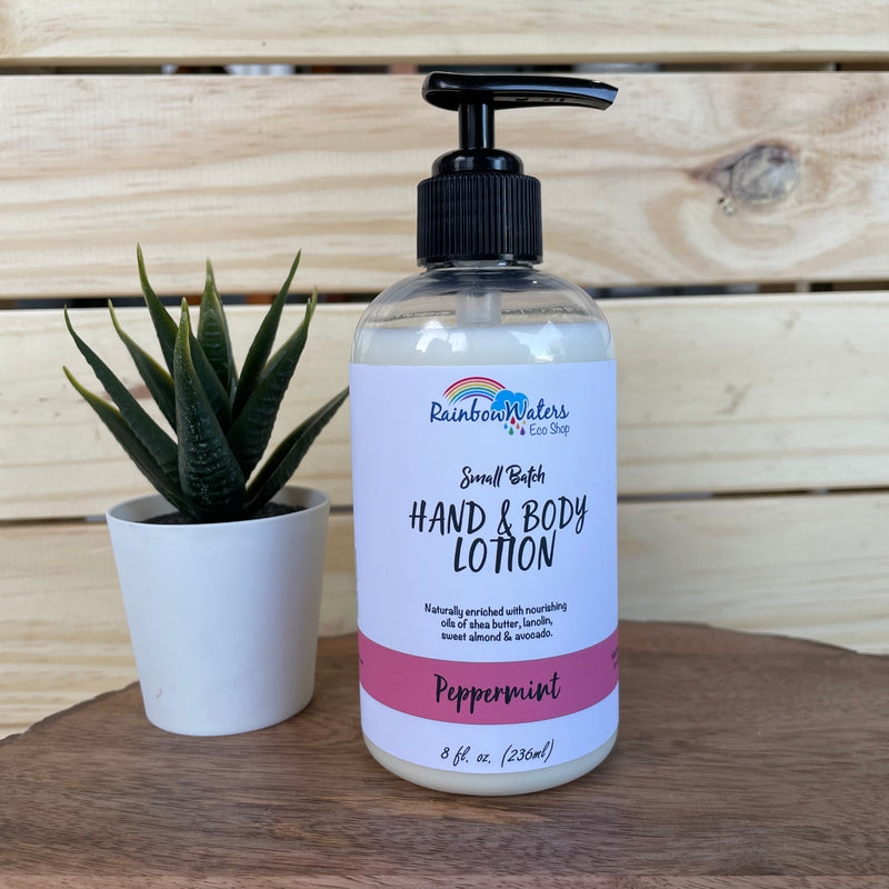 Peppermint Handcrafted Lotion, with body nourishing oils