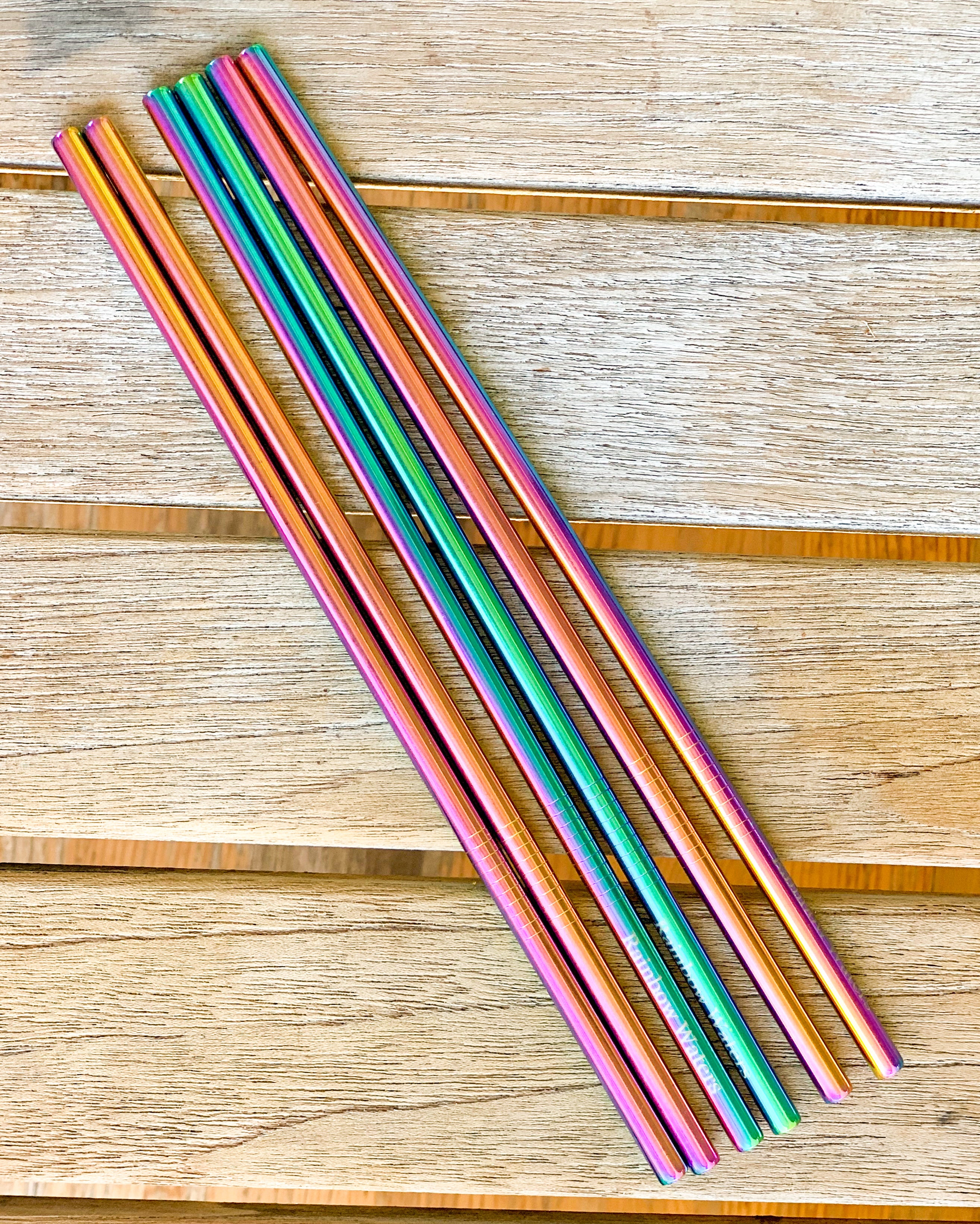 Stainless Steel Reusable Straws, rainbow