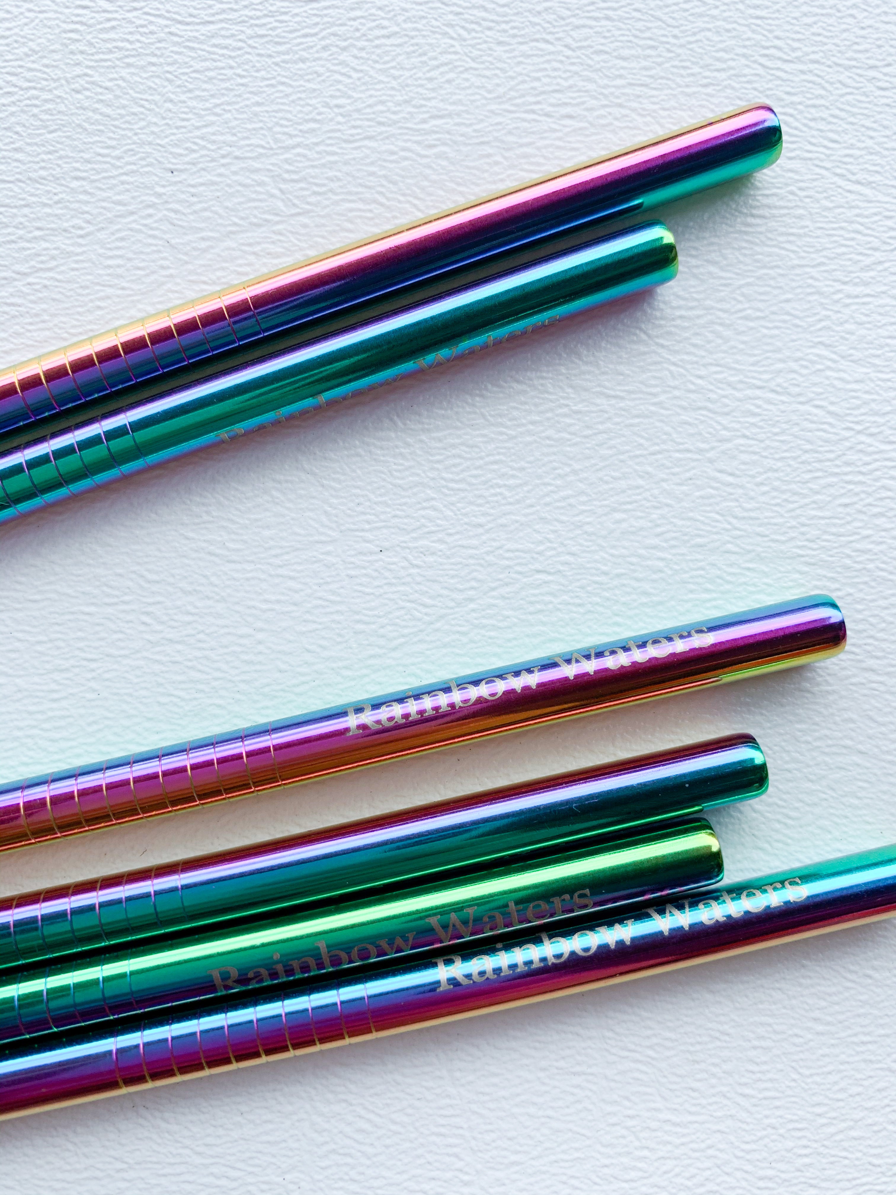 Stainless Steel Reusable Straws, rainbow
